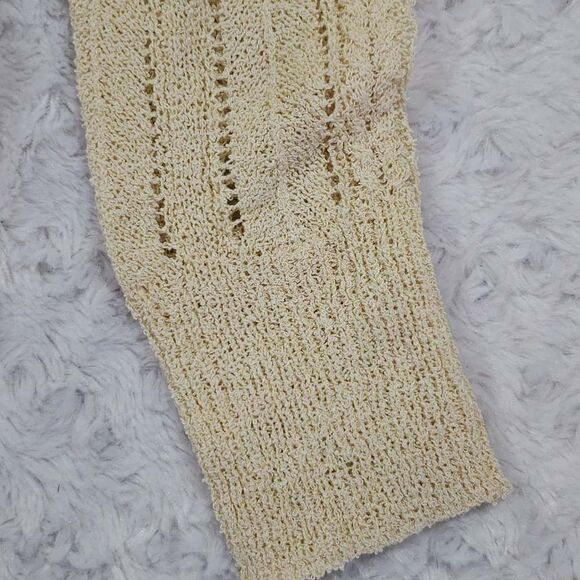 ASTR The Label Womens Wrap Front Pointelle Sweater Pullover Cream Size XL NWT - Picture 4 of 12